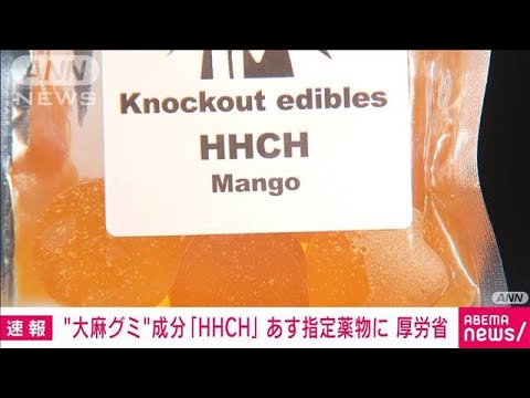 【速報】“大麻グミ”の成分「HHCH」22日から指定薬物に　流通や所持、使用が禁止へ(2023年11月21日)