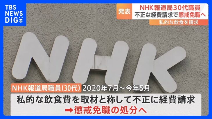 NHK、報道局の30代記者を懲戒免職に　経費の不正請求で｜TBS NEWS DIG