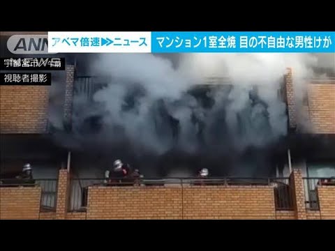 マンションの1室が全焼　目の不自由な男性がけが　栃木・宇都宮市(2023年12月28日)