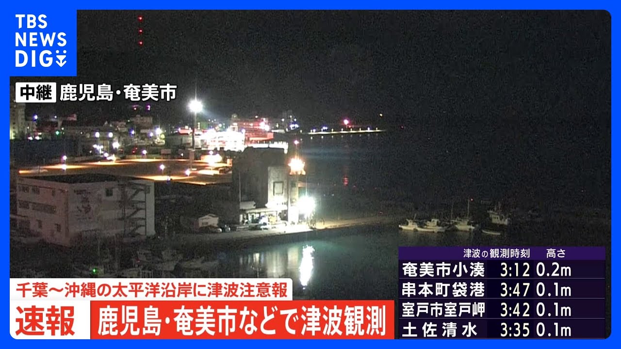 和歌山、高知でも10センチの津波観測｜TBS&nbsp;NEWS&nbsp;DIG