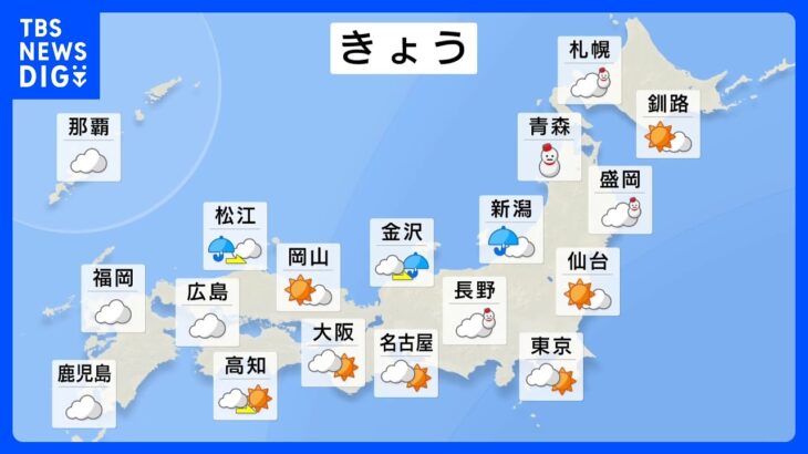 【12月1日 今日の天気】12月スタートは冬本番の寒さ　日本海側は雷雨や大雪注意　土曜にかけて寒気影響続く｜TBS NEWS DIG