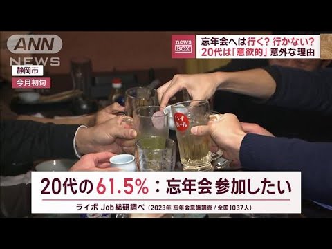 忘年会へは行く？行かない？　20代は「意欲的」　その意外な理由【スーパーJチャンネル】(2023年12月20日)