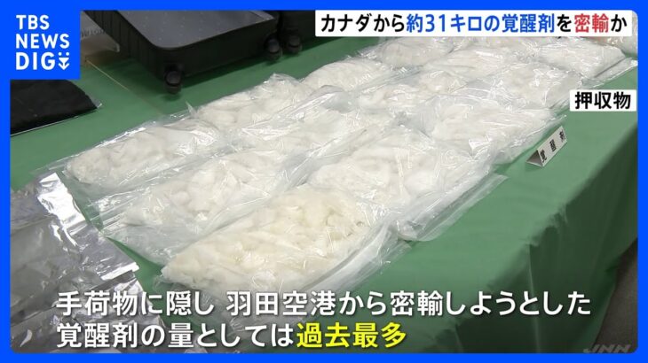 羽田空港史上過去最多量…覚醒剤31キロを手荷物密輸 カナダからの“運び屋” 男2人を東京税関羽田支署が告発｜TBS NEWS DIG