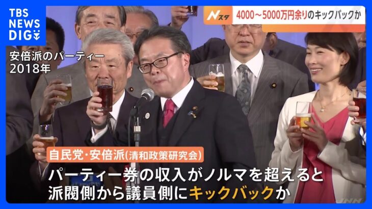 自民党・安倍派3議員も4000～5000万円余りの“キックバック”か　当事者は「適切に対応」とコメント｜TBS NEWS DIG