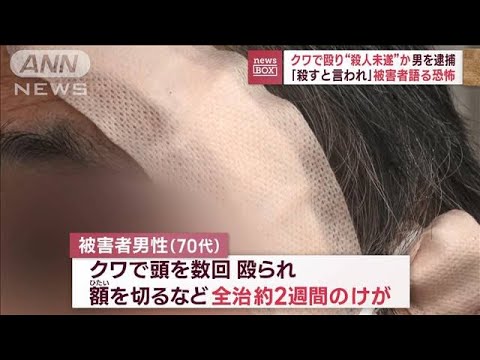 仲良かった隣人がクワで殴り殺人未遂か　「殺すと言われ」被害者語る恐怖(2023年12月1日)