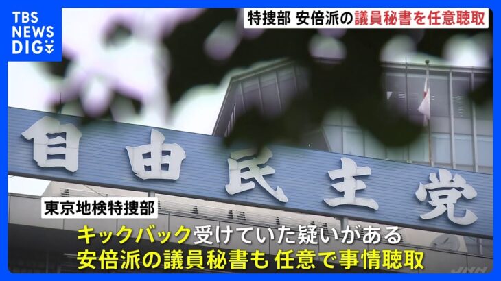 安倍派の議員秘書を任意聴取　自民党・安倍派パーティー券「裏金」疑惑　東京地検特捜部｜TBS NEWS DIG