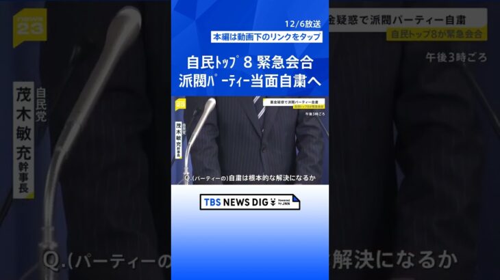 「派閥パーティーは当面自粛」岸田総理指示…“裏金疑惑”問題で自民党トップ8が緊急会合【news23】｜TBS NEWS DIG #shorts