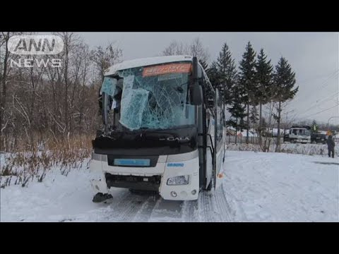 観光バスとトレーラーの衝突事故　外国人観光客ら10人が搬送　北海道 富良野市(2023年12月8日)