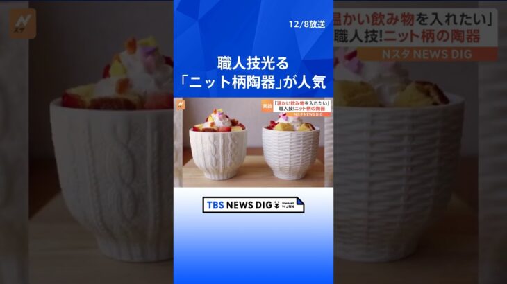 「職人の技術を知ってもらいたい」“ニット柄の陶器”が大人気！カップにランプシェード時計まで｜TBS NEWS DIG#shorts