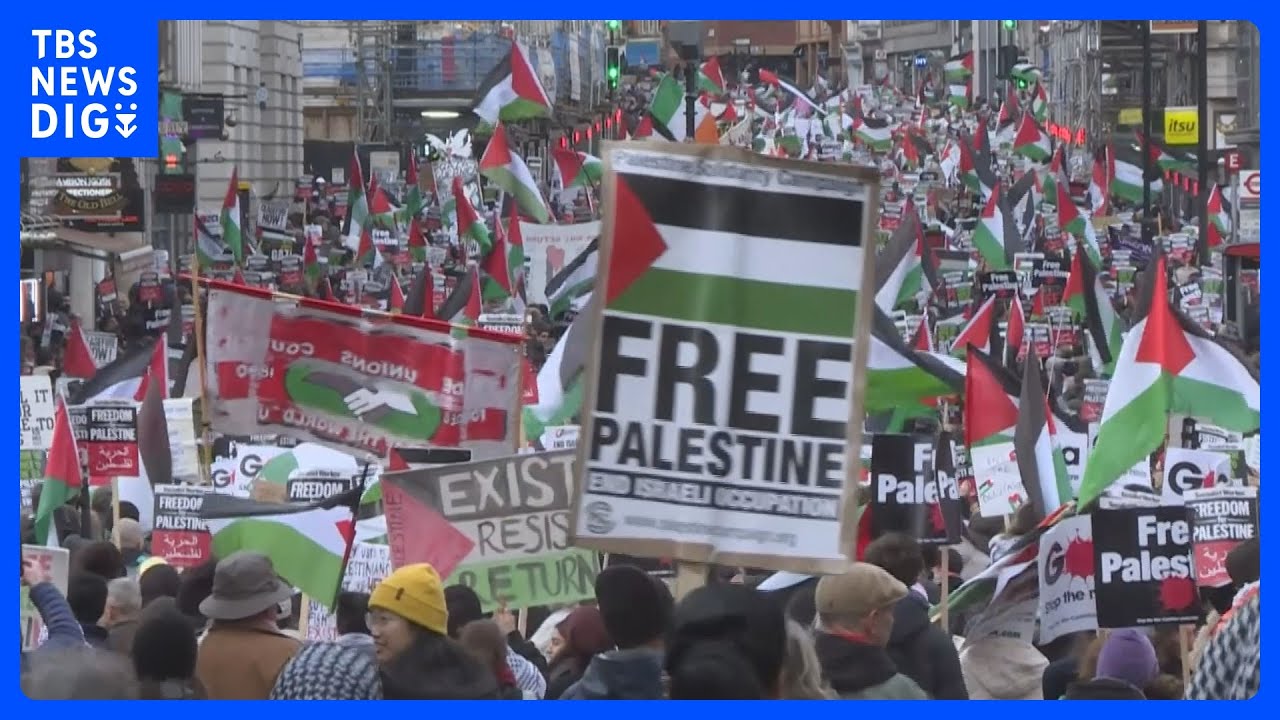 ガザでの即時停戦求める決議案の否決受け　アメリカとイギリスで抗議デモ｜TBS&nbsp;NEWS&nbsp;DIG