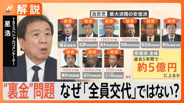 【“裏金”問題】そもそも「安倍派」って何？“全員交代”にならない理由「“調査せずクビ切り”と非難されるからでは？」と星浩氏【Nスタ解説】｜TBS NEWS DIG