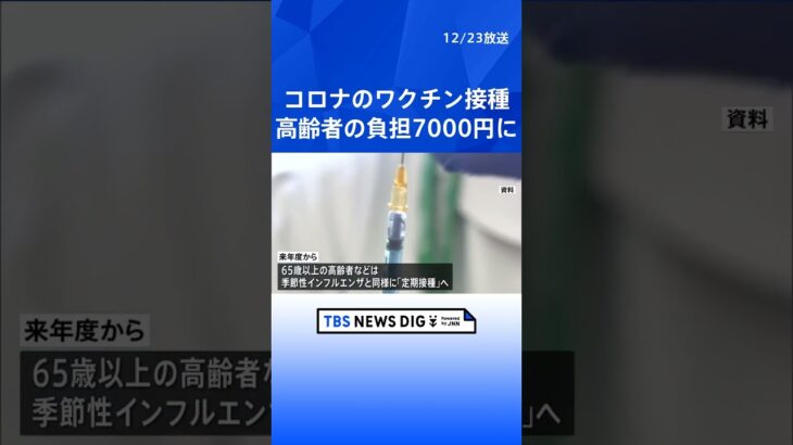 新型コロナワクチン接種　来年度からの高齢者の「定期接種」7000円に　厚労省｜TBS NEWS DIG #shorts