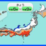 日本海側で断続的に雪や雨　太平洋側は晴れて空気の乾燥続く｜TBS NEWS DIG