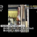 名物の筆型看板が盗まれる　京都の老舗書道用具専門店(2023年12月30日)