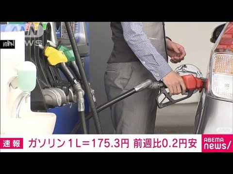 【速報】ガソリン価格175.3円/L　前週比0.2円安(2024年1月17日)