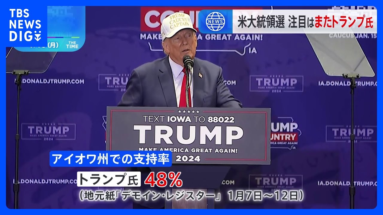 米大統領選　マイナス20度下回る記録的寒さ　共和党指名争い本格スタート　注目はまたトランプ氏｜TBS&nbsp;NEWS&nbsp;DIG