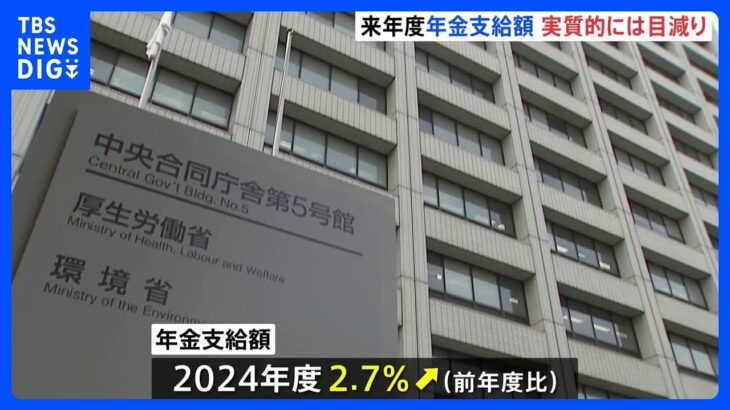 2024年度の年金支給額　前年度比2.7%引き上げ　バブル期以来の高水準も実質的には2年連続目減り｜TBS NEWS DIG