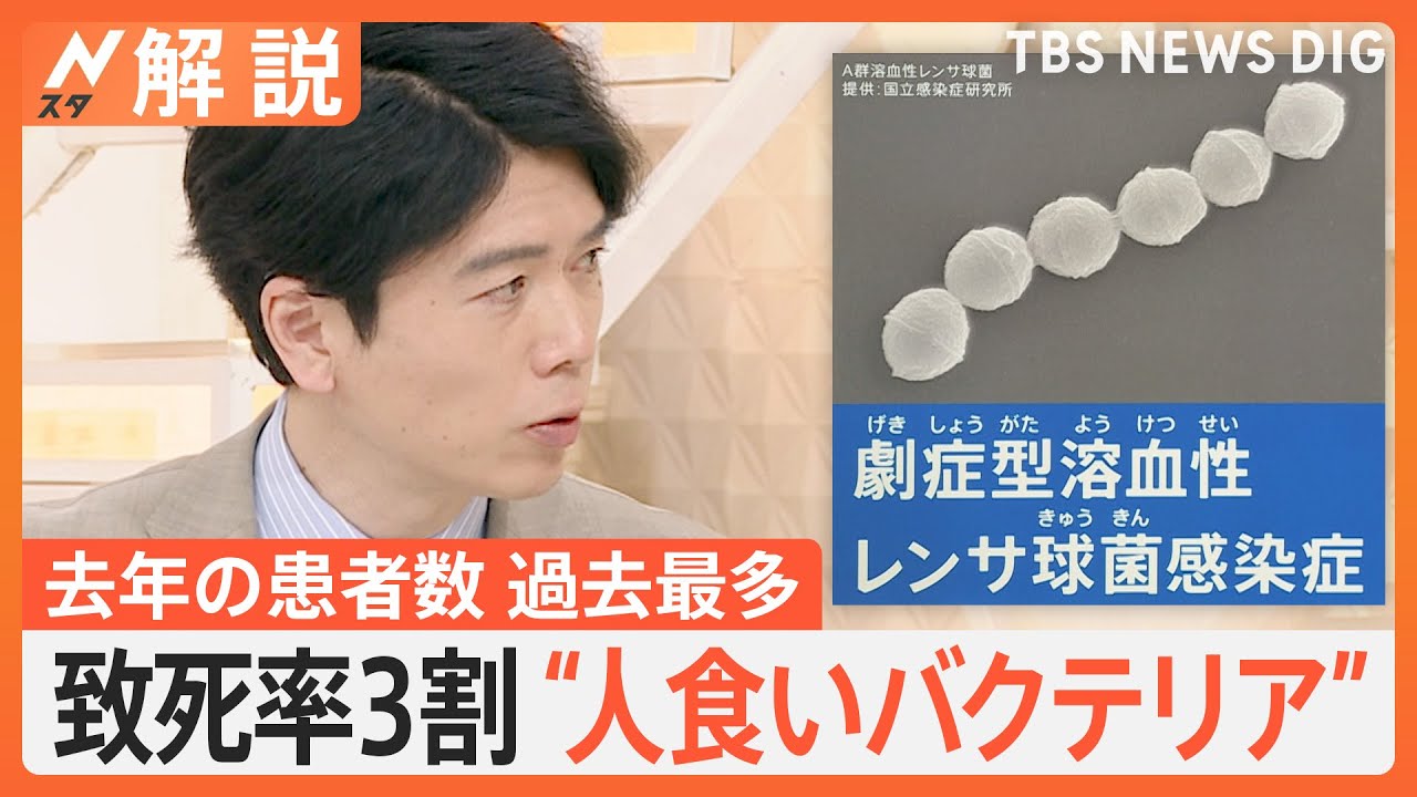 致死率3割“人食いバクテリア”去年の患者数が過去最多、感染経路は傷口から…予防策は？【Nスタ解説】｜TBS&nbsp;NEWS&nbsp;DIG