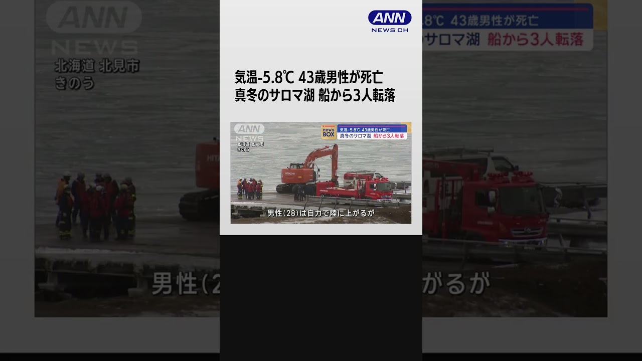 真冬のサロマ湖…気温−5 8℃　船から3人転落　43歳男性が死亡  #shorts