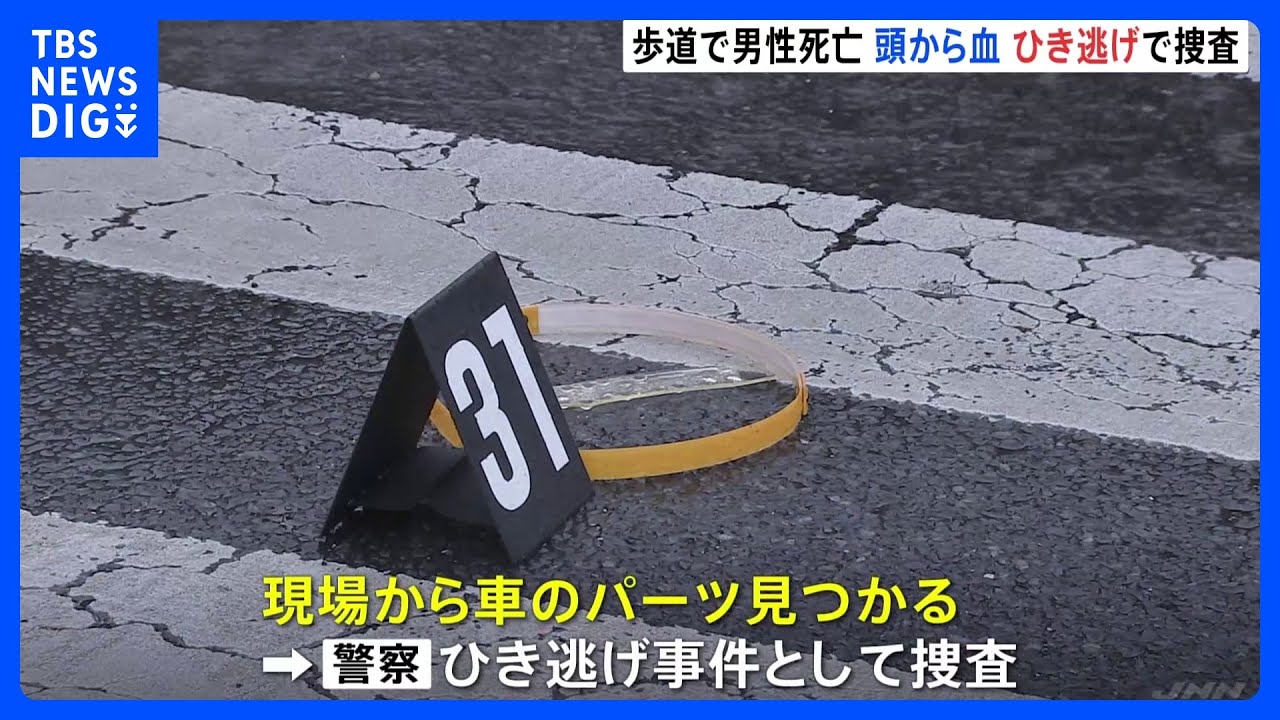 「交差点付近に車のパーツが」50代くらいの男性が頭から血を流し死亡　ひき逃げ事件として捜査　千葉・我孫子市｜TBS&nbsp;NEWS&nbsp;DIG