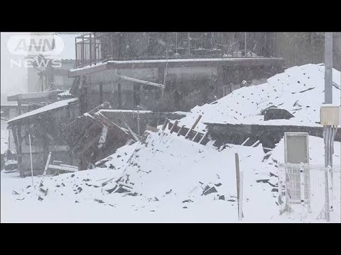 被災地でも積雪に　日本海側は50cm前後の大雪(2024年1月16日)