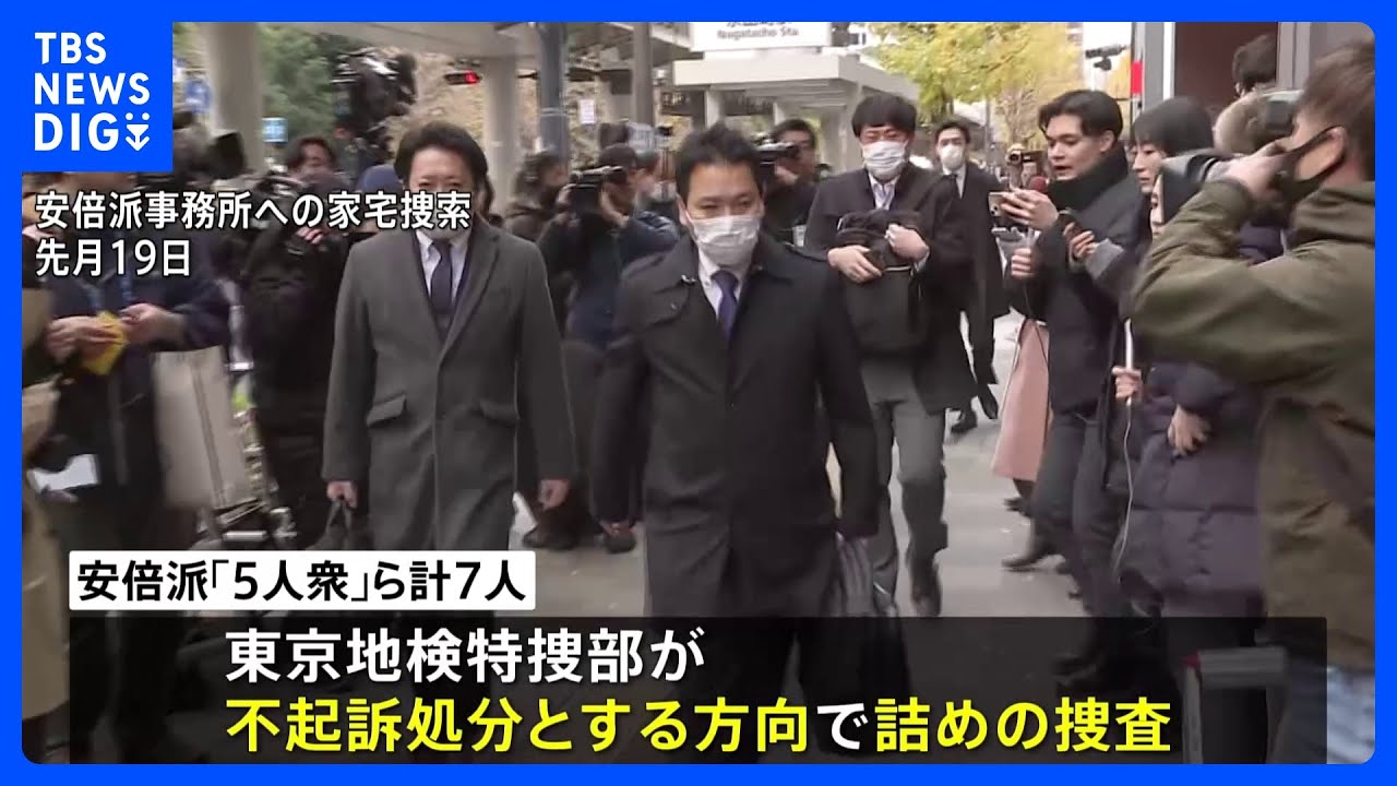 安倍派幹部7人を不起訴処分の方向　自民党・安倍派「裏金」事件で　東京地検特捜部｜TBS&nbsp;NEWS&nbsp;DIG