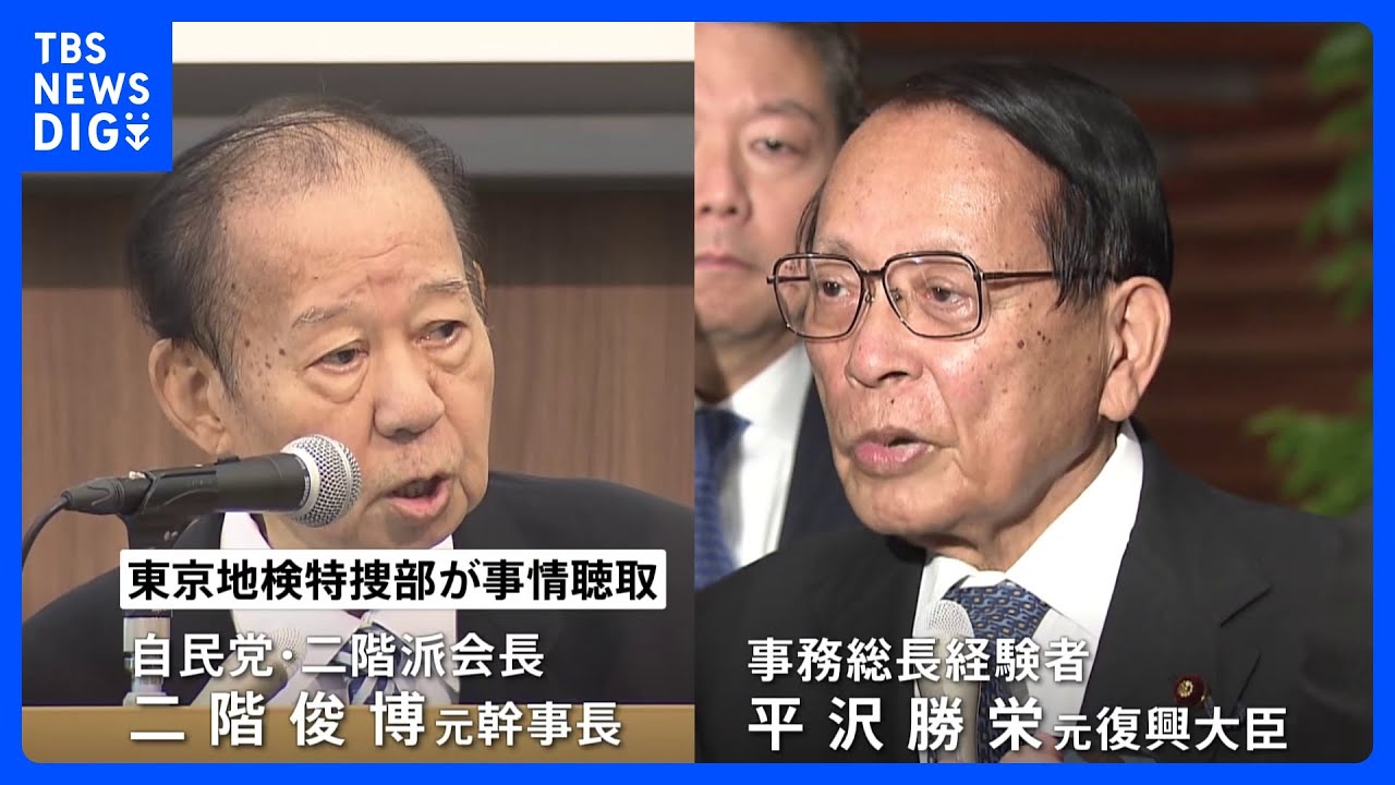 【速報】二階元幹事長と平沢元復興大臣を任意で事情聴取　自民・派閥のパーティー券収入巡る事件で　東京地検特捜部｜TBS&nbsp;NEWS&nbsp;DIG