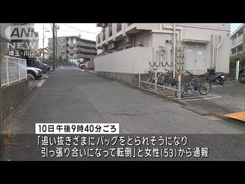 帰宅途中狙いバッグひったくり逃走　被害女性、転倒しけが(2024年1月11日)