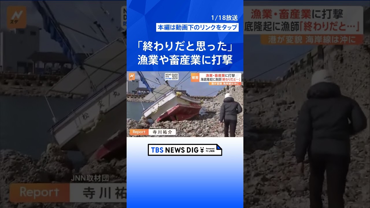 海面隆起で「終わりだと思った」　津波で少なくとも172の漁船が被害に　畜産業も打撃　能登半島地震 | TBS NEWS DIG #shorts