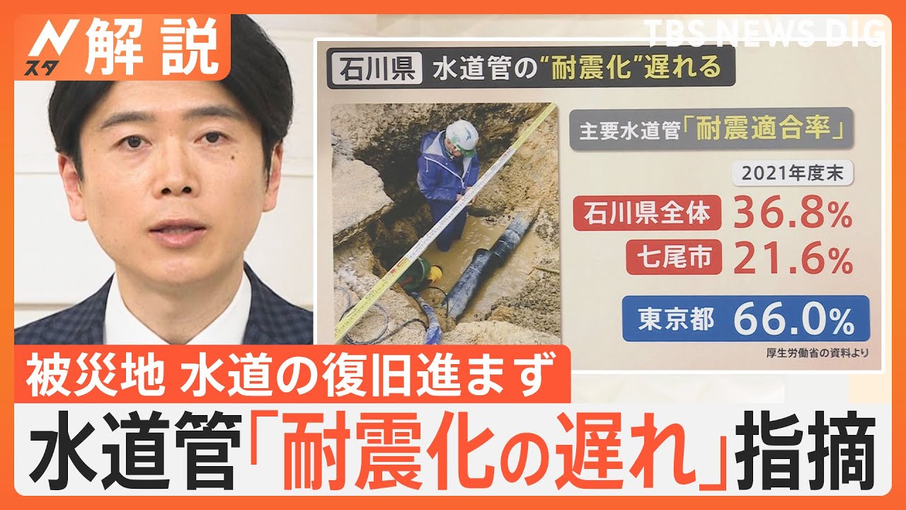被災地&nbsp;水道の復旧進まず、水道管「耐震化の遅れ」指摘、「HRダクタイル鉄管」とは【Nスタ解説】｜TBS&nbsp;NEWS&nbsp;DIG