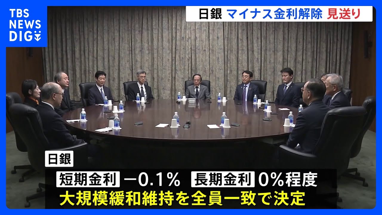 日銀　大規模な金融緩和の維持を決定　マイナス金利解除見送り｜TBS&nbsp;NEWS&nbsp;DIG