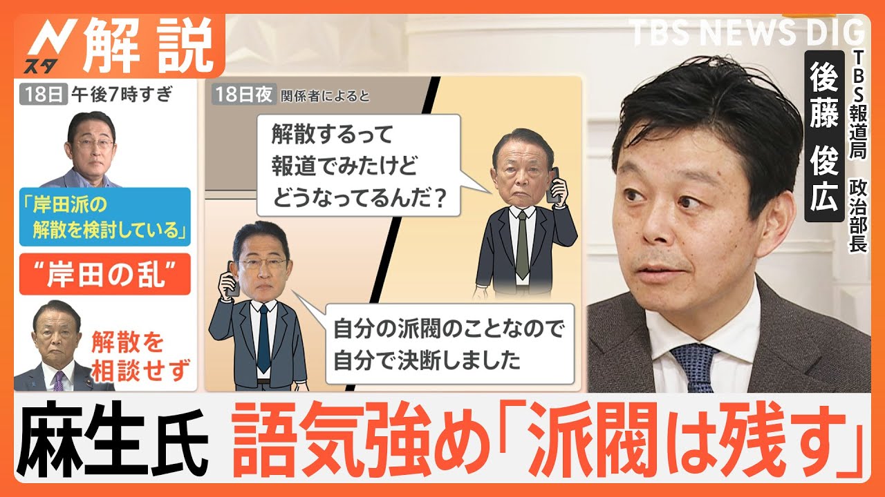 【麻生氏激怒】相談ナシの派閥解散で「率直に迷惑だ」　“岸田の乱”でギクシャク…党内での“信頼関係”に影響は？【Nスタ解説】｜TBS&nbsp;NEWS&nbsp;DIG