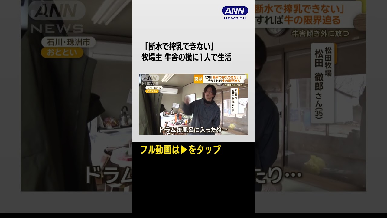 取り残された牛…断水で搾乳できず「乳牛諦める」　孤立した牧場では牛舎倒壊で #shorts