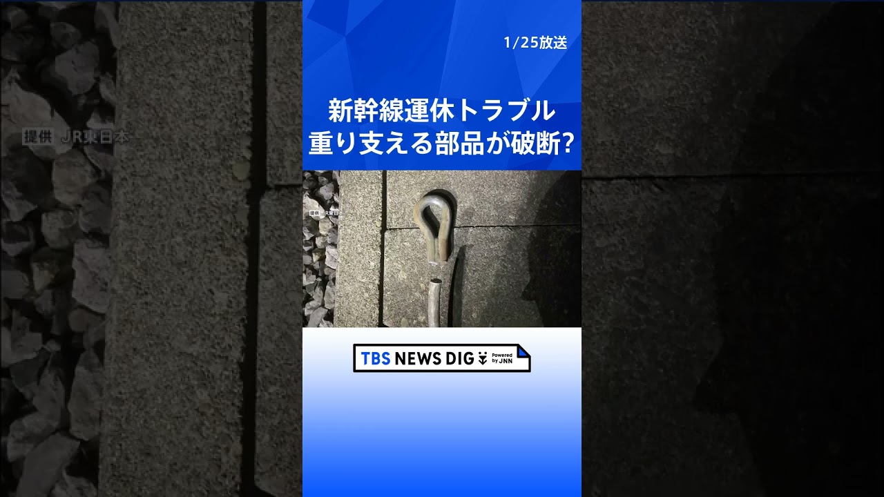 原因は「架線引っ張る重りを支える部品が破断」か　23日の停電による新幹線運休トラブル　JR東日本が明らかに｜TBS NEWS DIG #shorts