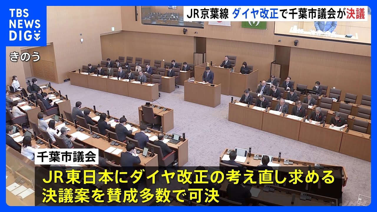 JR京葉線のダイヤ改正 千葉市議会がJR東日本に対し再考求める決議案を可決|TBS NEWS DIG