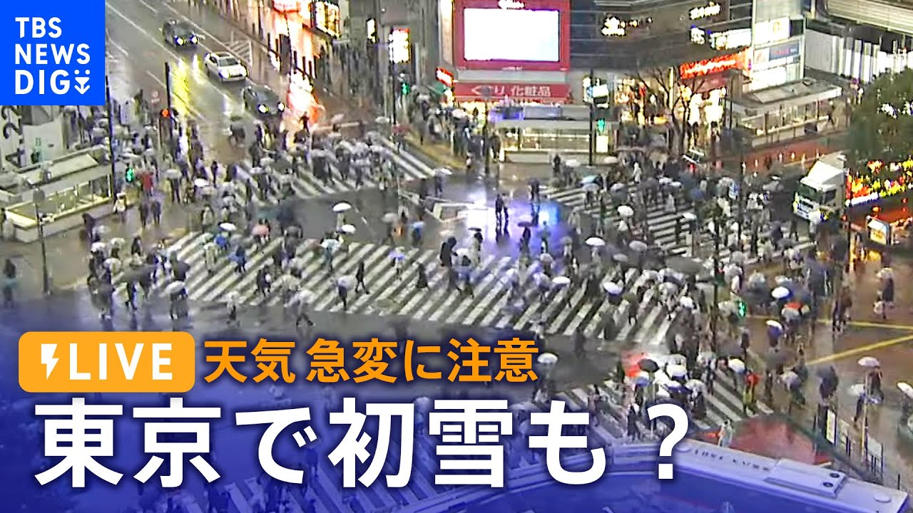 【LIVE】東京で初雪も？天気急変で気温の低下に要注意　都内の様子をお天気カメラでチェック（1月13日）｜TBS NEWS DIG