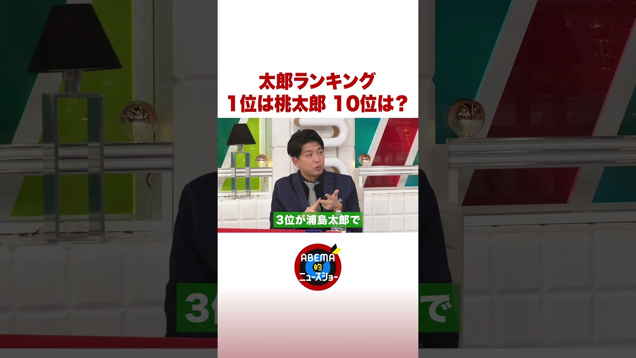 太郎ランキング1位は桃太郎 10位は？ #ABEMA的ニュースショー #shorts