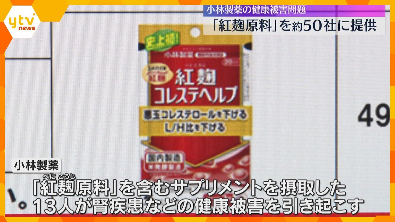 小林製薬『紅麹原料』52社に提供「宝酒造」「紀文食品」も対象商品を自主回収へ　健康被害の影響拡大