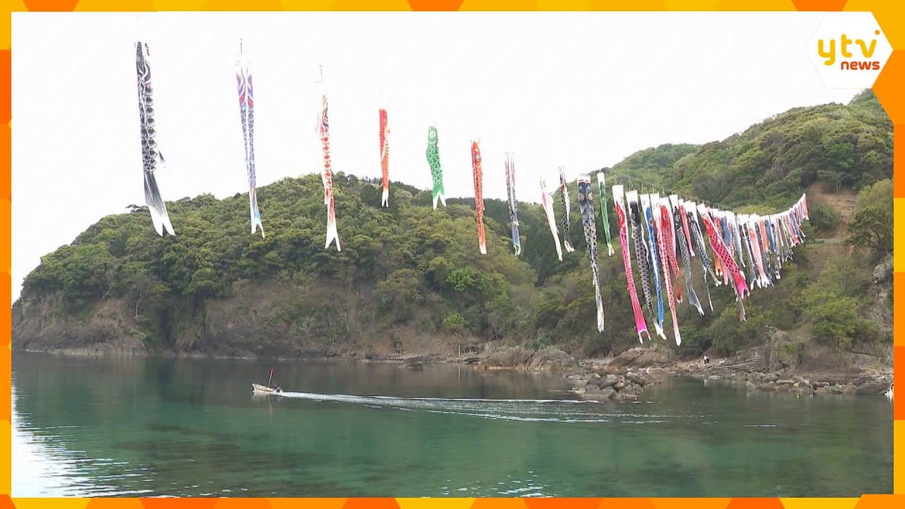 100匹近いこいのぼりが海の上に　地元の活性化と子どもたちの健やかな成長を願って　兵庫・香美町