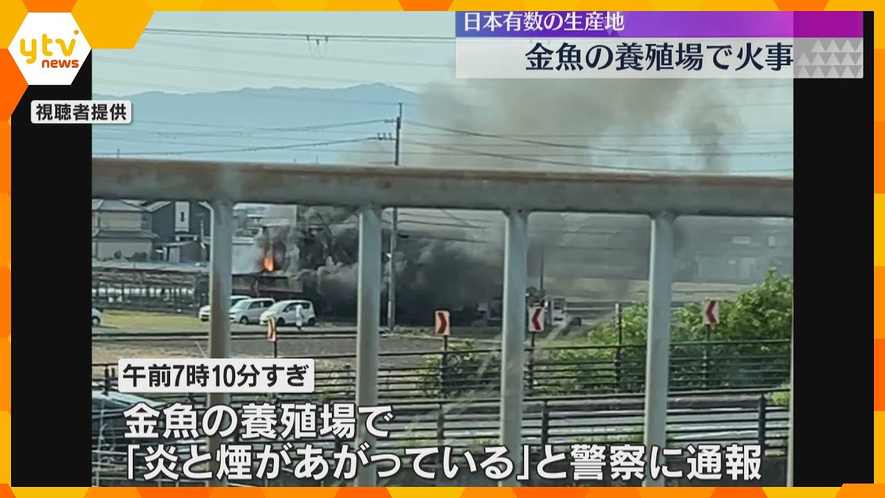 金魚の養殖場で火事　けが人や金魚の被害はなし　現場は日本有数の金魚の生産地　奈良・大和郡山市