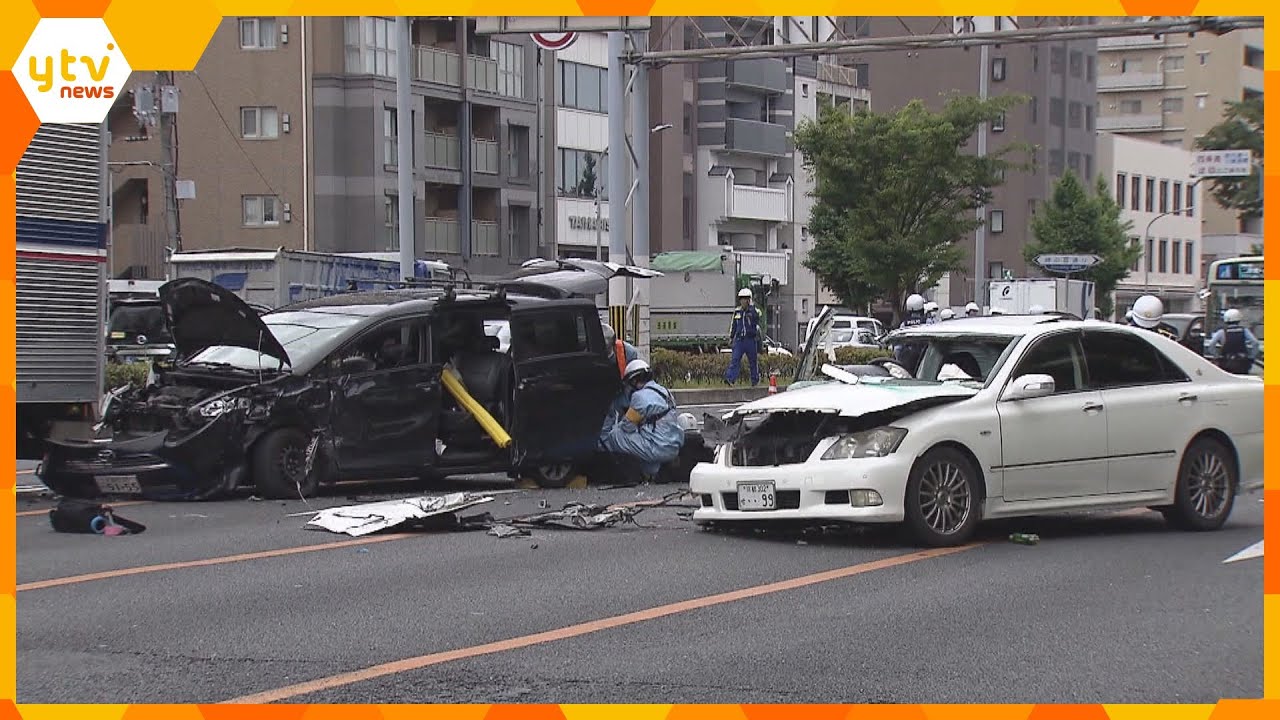 「速度は結構出ていた」世界遺産・二条城近くでタクシーが反対車線に…車6台絡む多重事故で3人重軽傷