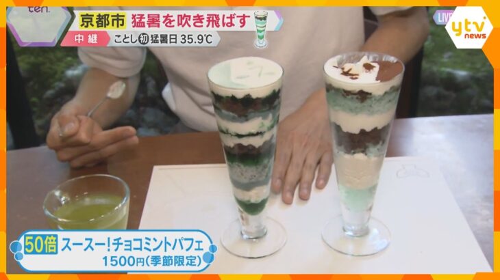 暑さ吹き飛ばす“５０倍スース―”！食べた記者も「あーダメだ！」京都で話題の“チョコミントパフェ”