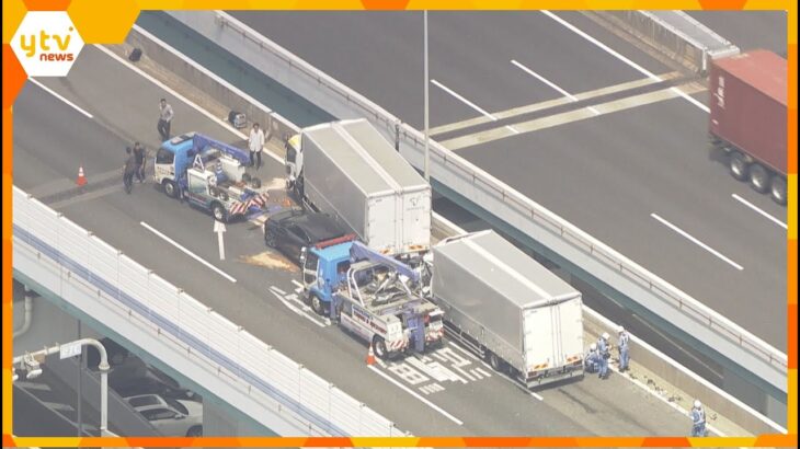 阪神高速湾岸線で5台が絡む玉突き事故　大型トラック運転手の男性が意識不明の重体　神戸・東灘区