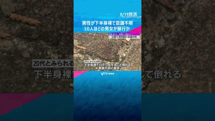 20代とみられる男性が下半身裸で意識不明の重体　10人ほどの男女が公園で暴行か　大阪・豊中市　#shorts 　#読売テレビニュース