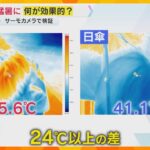 【サーモカメラで検証】帽子かぶらないと頭は65℃に　日傘にかき氷、体温超える暑さに効果的なのは？