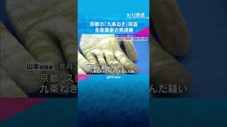 【ついに】京野菜「九条ねぎ」盗んだ疑いで農家の27歳男を逮捕 久御山町周辺で窃盗相次ぎ関連を捜査　#shorts 　#読売テレビニュース