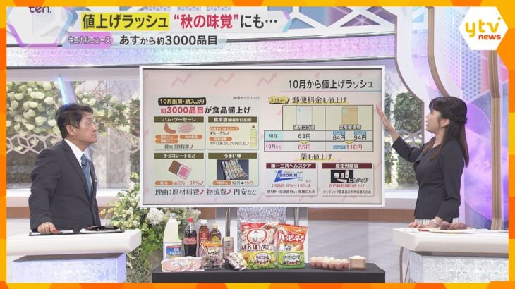 【詳細解説】“年内最大”の値上げラッシュ始まる　食品約3000品目値上げへ　郵便料金や薬まで