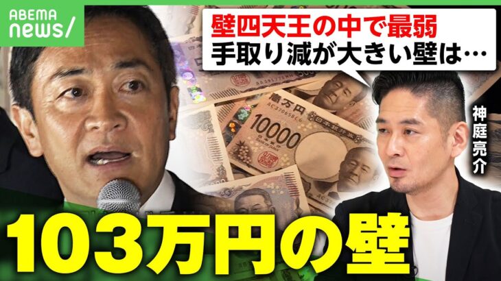 【103万円の壁】「“壁四天王”の中で最弱」実際に手取り減の壁とは？178万円引き上げの効果を解説｜アベヒル