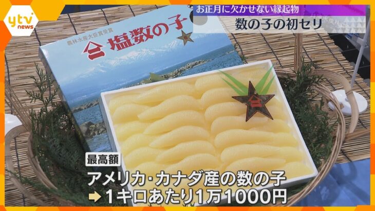 おせちの定番「数の子」の初セリ　今年は豊漁も円安で高値　最高額はキロあたり1万1千円　大阪