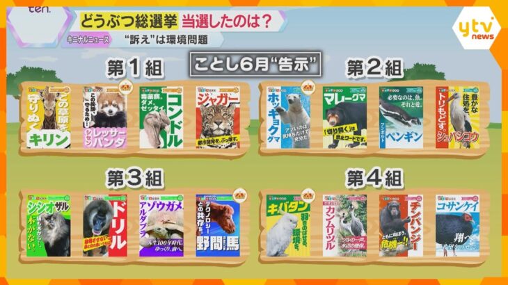 【どうぶつ総選挙】「環境問題の解決」争点に、絶滅の恐れある動物たちが“出馬”　当選したのは…？